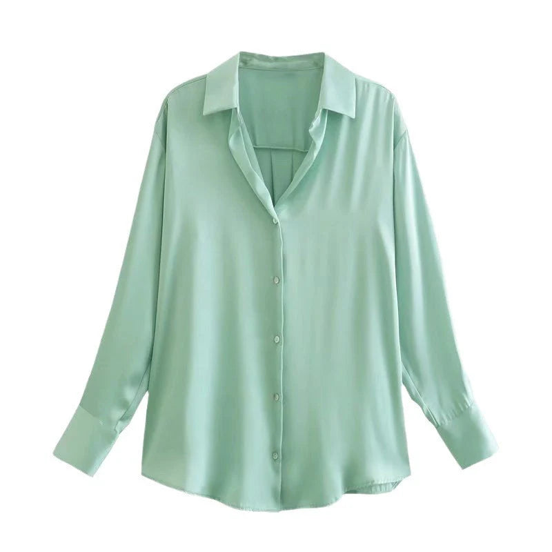 Silk Satin Aura™ | Women's Colorful Blouse Top | Luxurious Silk, Soft Satin Fabric, Stylish Design