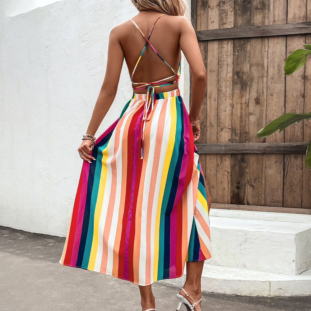 Cami Breeze™ | Women's Striped Print Cami Dress | Lightweight, Breathable Fabric for Summer Wear