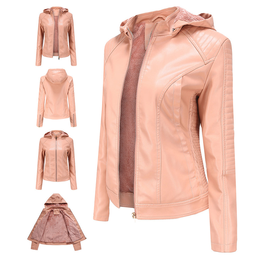 Hooded Luxe™ | Women's Jacket with Detachable Hood | Lightweight, Water-Resistant Fabric & Stylish Design