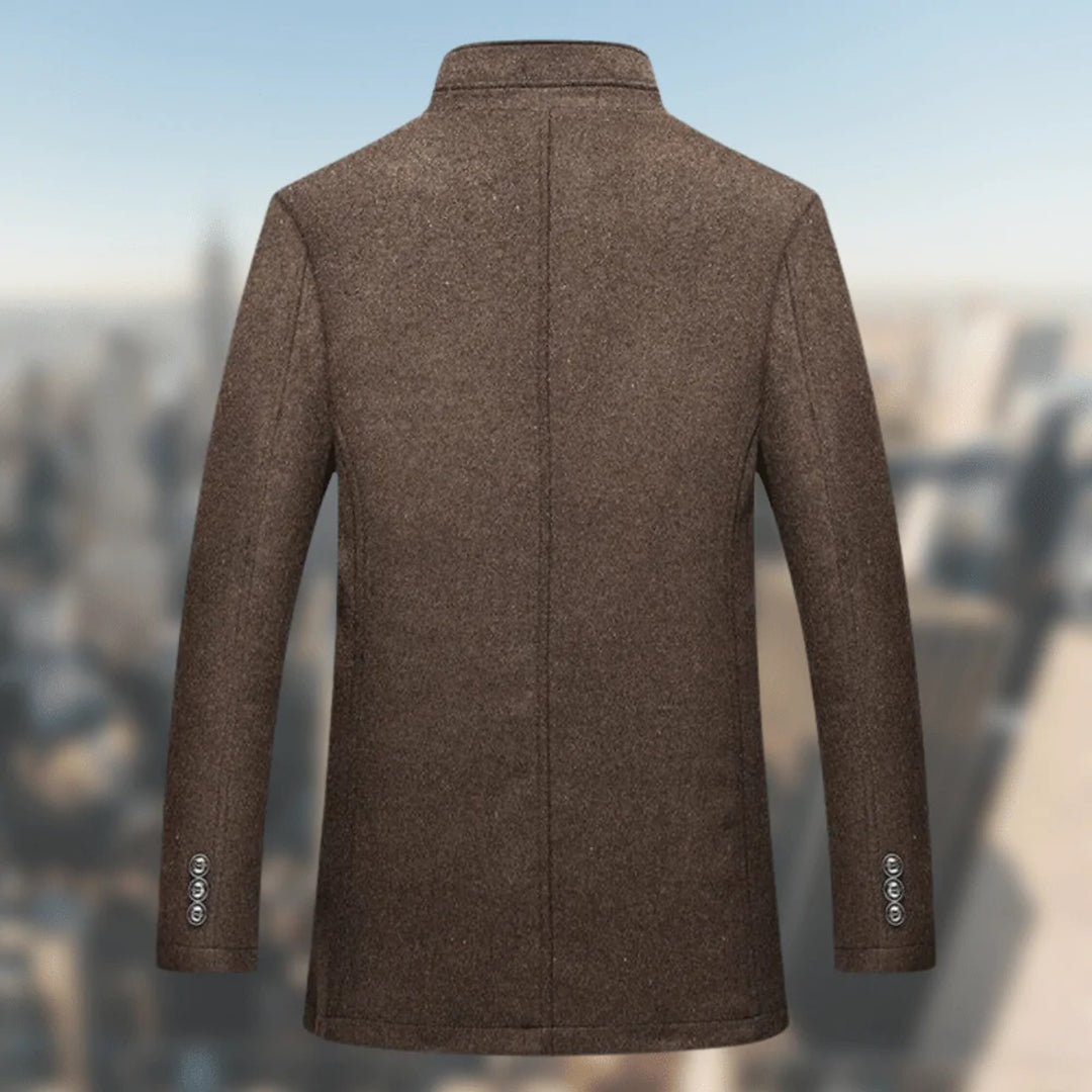 CozyGuard™ | Men's Warm Coat with Standing Collar | Insulated Fabric, Windproof Design & Comfortable Fit