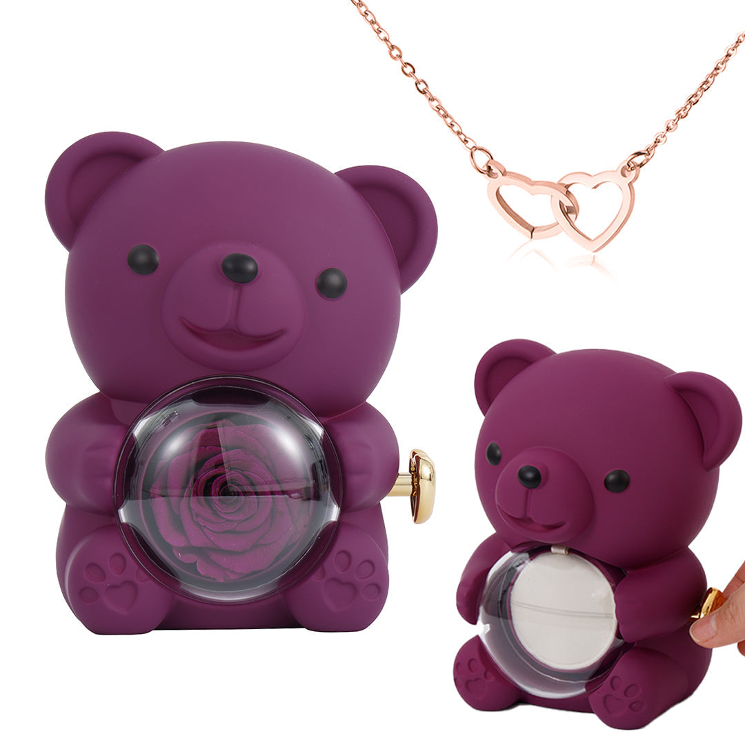 Rose Bear with Necklace | Bear with Necklace for Valentine’s Day