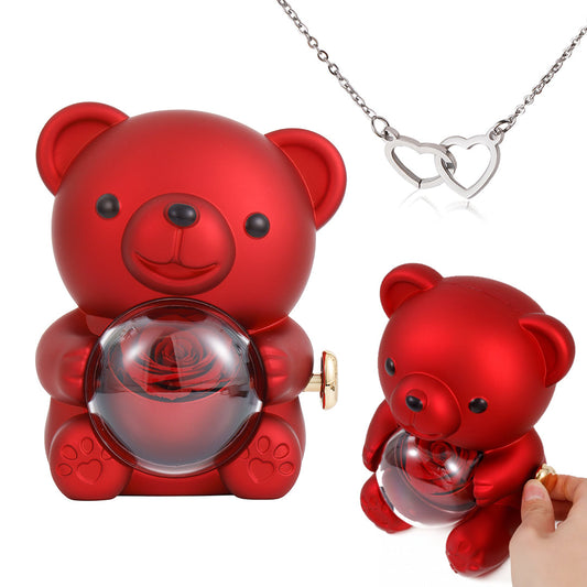 Rose Bear with Necklace | Bear with Necklace for Valentine’s Day