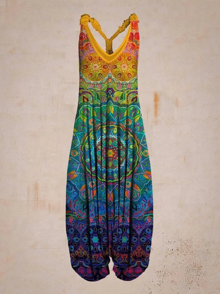 Boho Luxe™ | Women's Bohemian Jumpsuit | Halter Neck, Loose Fit, Full Length Harem Style