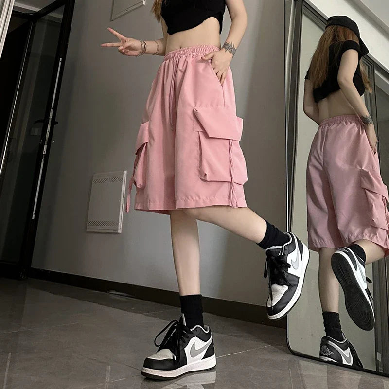 Cargo Belle™ | Women's High-Waisted Cargo Pants | Summer Streetwear, Wide Leg, Large Pockets, Trendy Design