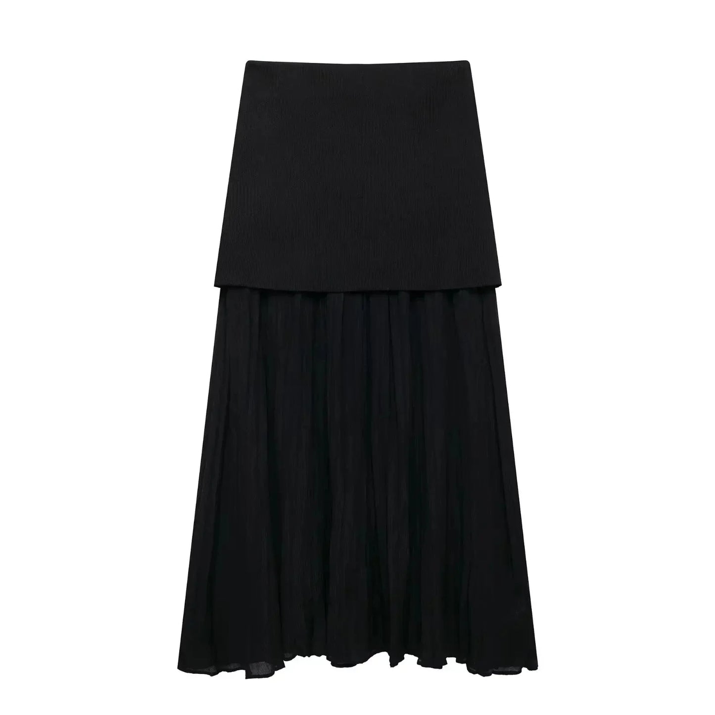 Vesta Luxe™ | Women's 2-Piece Set | Knitted V-Neck Vest Top & High Waist Ankle-Length Skirt with Side Zipper