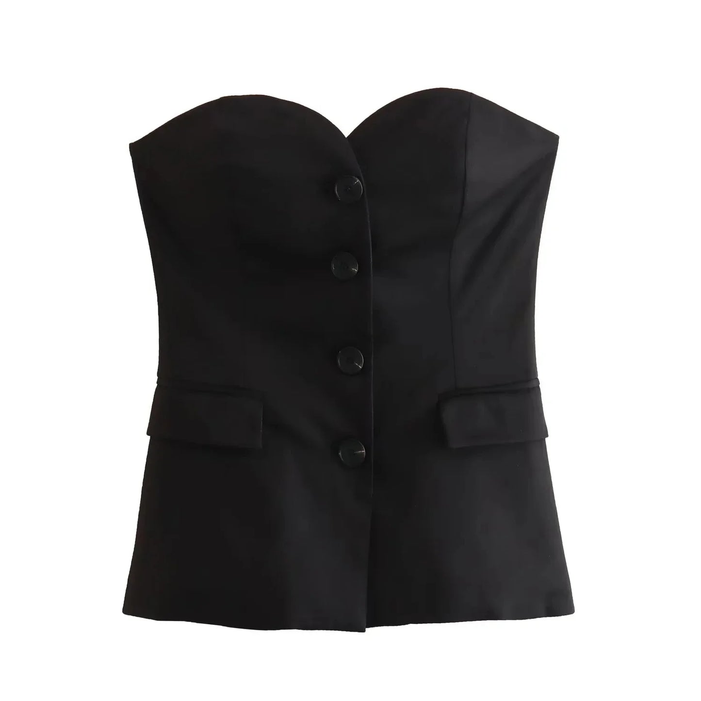 Glind™ | Women's Solid Pant Suit Set | Strapless Tank Top & Side Slit Trouser, Stylish Streetwear Ensemble