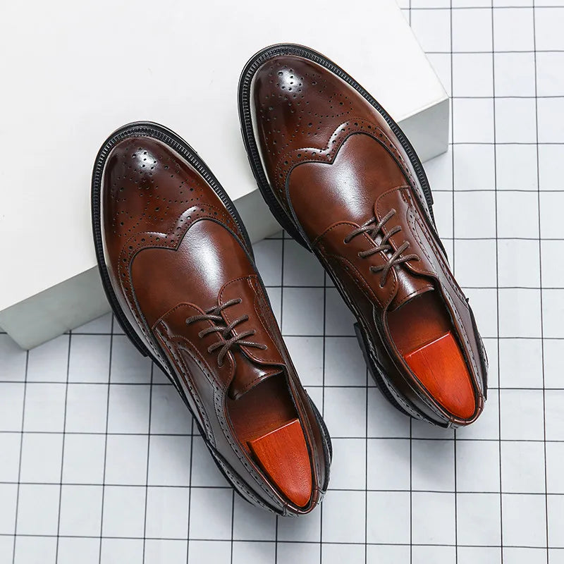 Brockford™ | Men's Brock Cut Formal Shoes | Genuine Leather, Classic Design & Comfortable Fit