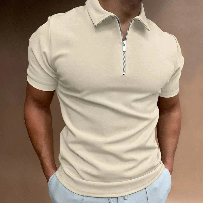 Polo Zane™ | Men's Slim Fit Polo Shirt | Zipper Closure, Short Sleeve, Breathable Casual Wear