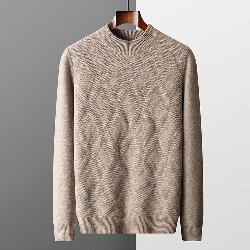 Velmira | Womens Red Cashmere Roll Neck Jumper Soft Pullover Sweater