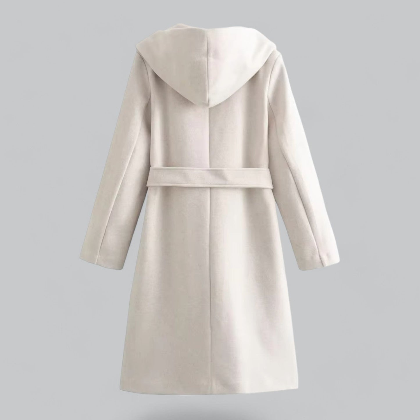 Hooded Long Trench Coat with Belt | Women's Stylish Outerwear | Water-Resistant Fabric, Adjustable Waist, and Warm Lining
