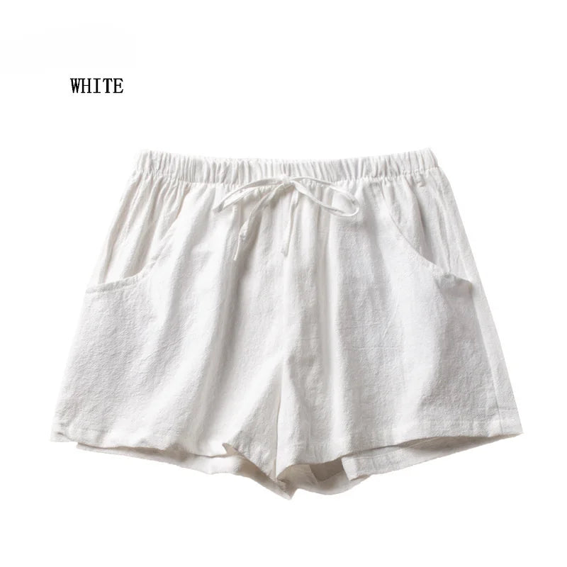 Linen Breeze™ | Women's High-Waisted Casual Shorts | Lightweight Cotton, Gym & Workout Ready, Comfortable Fit
