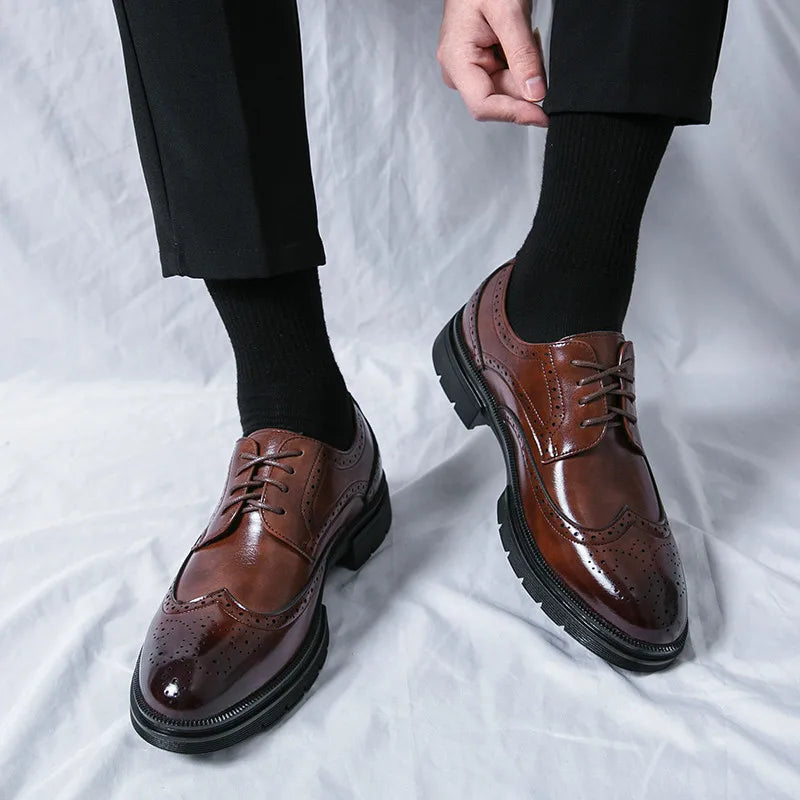 Brockford™ | Men's Brock Cut Formal Shoes | Genuine Leather, Classic Design & Comfortable Fit