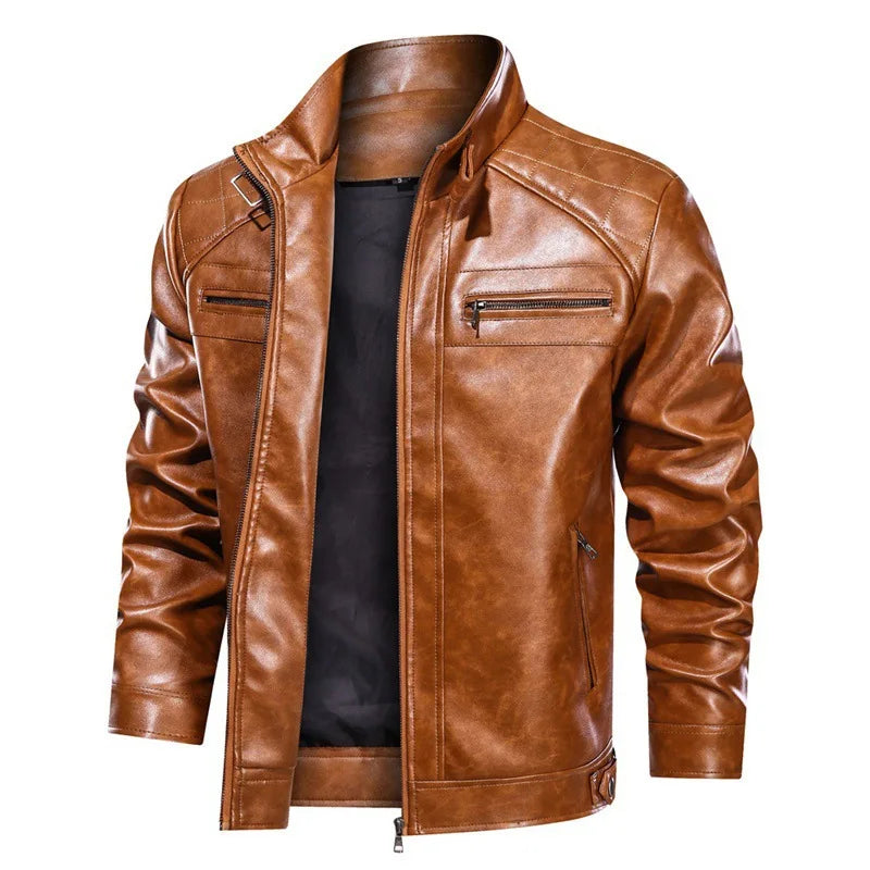 Rider Blaze™ | Men's Leather Motorcycle Jacket | Genuine Leather, Classic Biker Design & Durable Construction