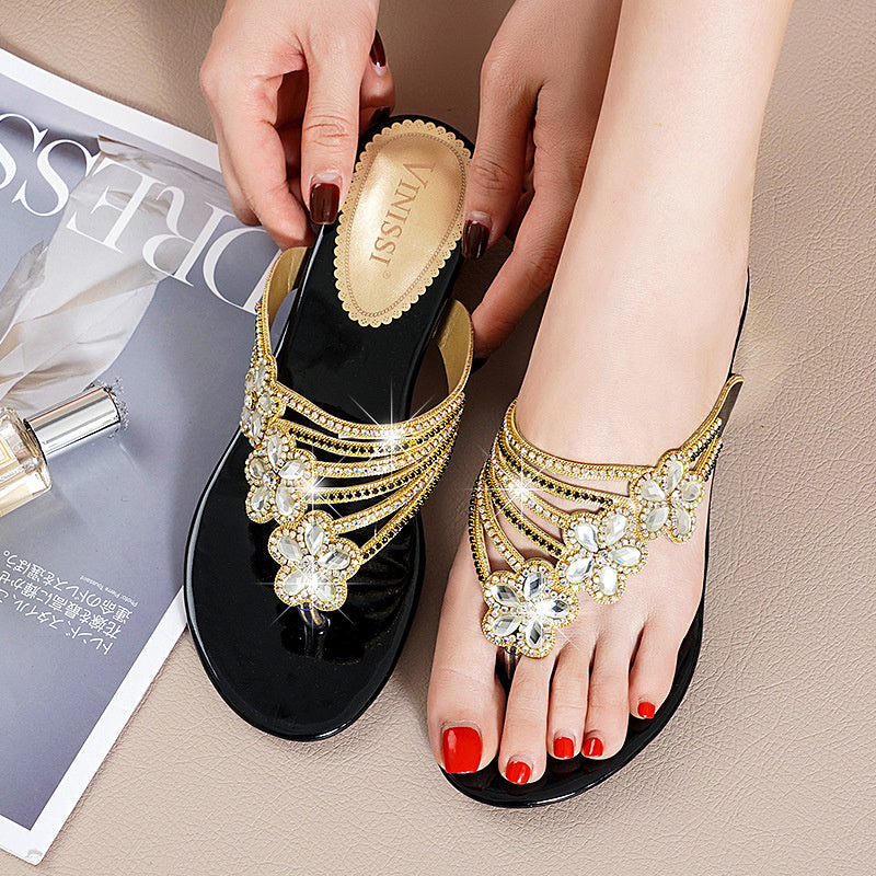 Crystal Luxe™ | Women's Evening Flip Flops | Dazzling Rhinestone Accents, Comfortable Footbed & Stylish Design