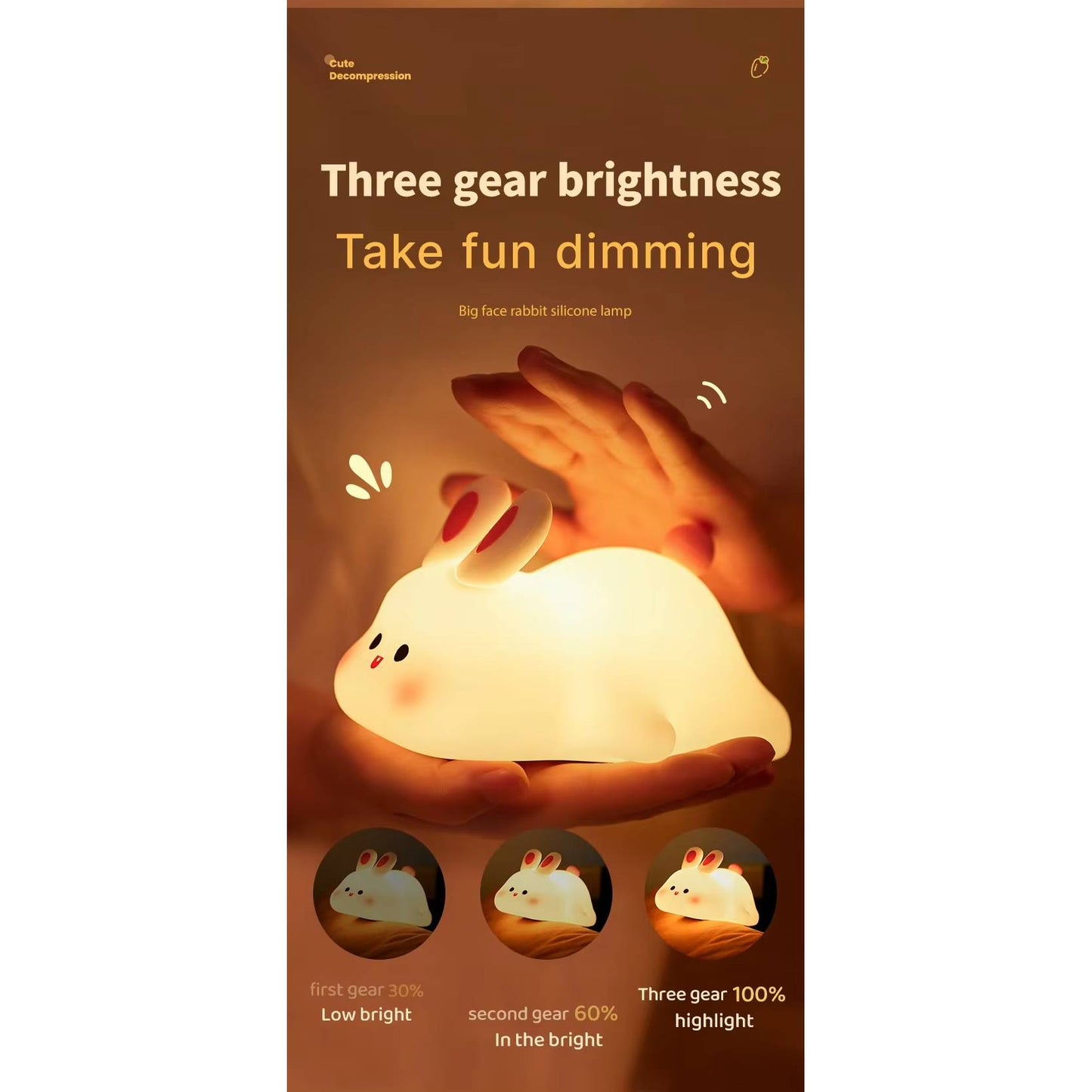 LED Silicone Night Light - Cute Animal Shape for Kids' Bedroom, Nursery, and Playroom Decor