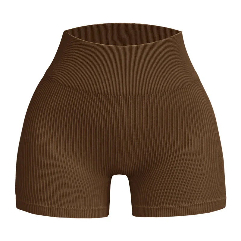 ActiveFit™ | Women's Seamless Compression Gym Shorts | Lightweight, Striped Design for Running & Fitness