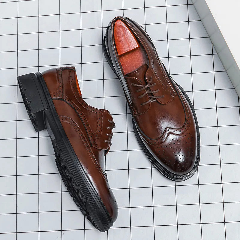 Brockford™ | Men's Brock Cut Formal Shoes | Genuine Leather, Classic Design & Comfortable Fit