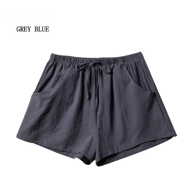 Linen Breeze™ | Women's High-Waisted Casual Shorts | Lightweight Cotton, Gym & Workout Ready, Comfortable Fit
