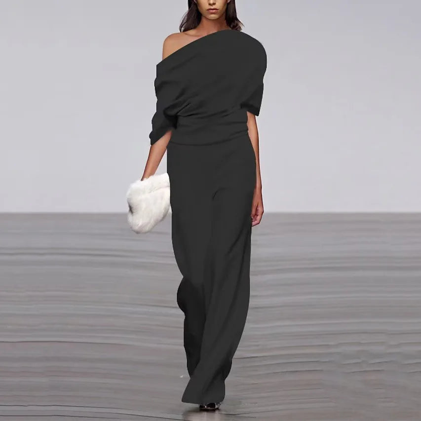 SpringVogue™ | Women's Stylish Jumpsuit | Single-Breasted Neckline, Lightweight Fabric & Comfortable Fit