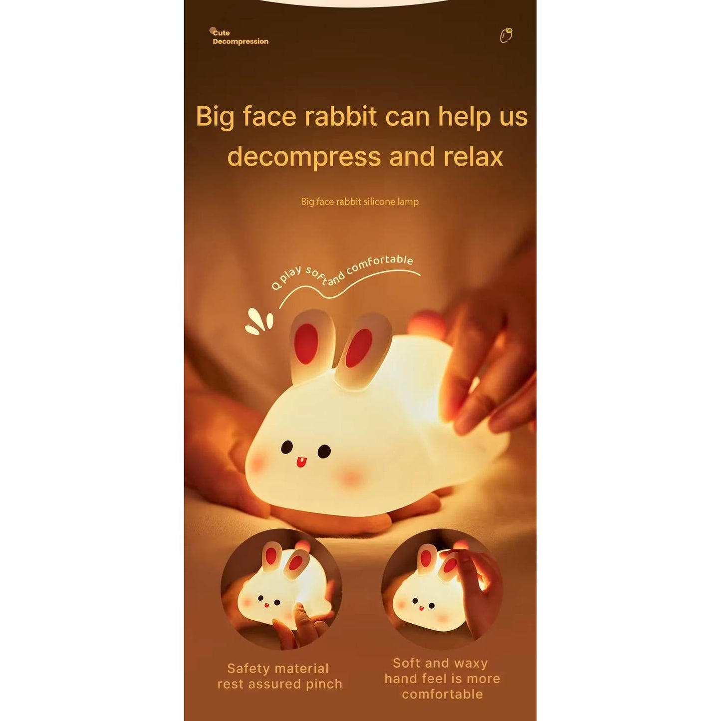 LED Silicone Night Light - Cute Animal Shape for Kids' Bedroom, Nursery, and Playroom Decor