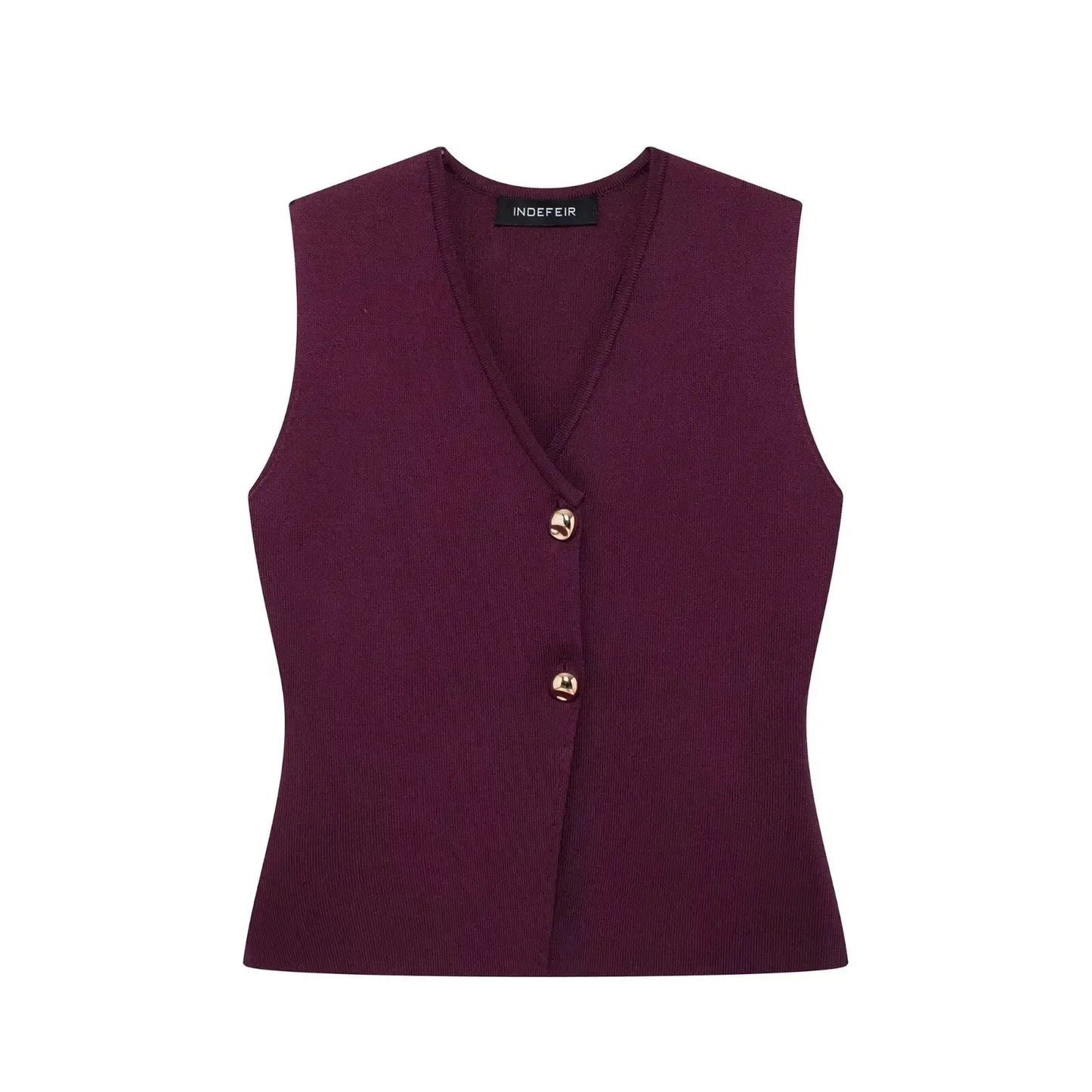Vesta Luxe™ | Women's 2-Piece Set | Knitted V-Neck Vest Top & High Waist Ankle-Length Skirt with Side Zipper