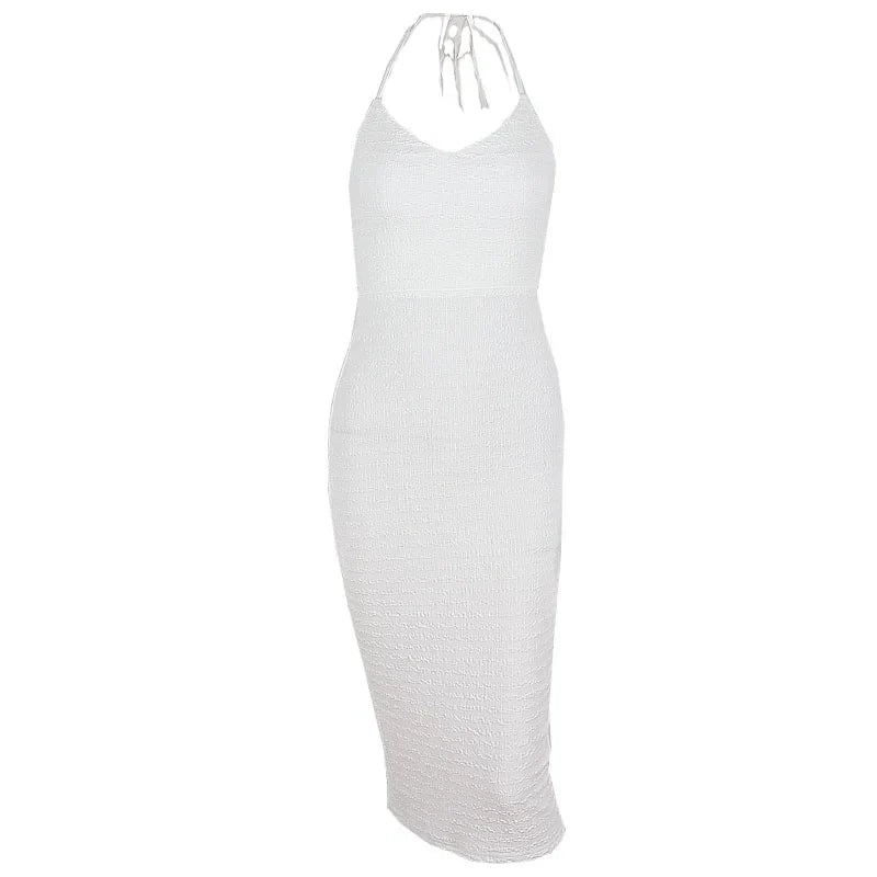 Dress Y2K™ | Women's Backless Sleeveless Long Dress | Solid Knit, Slim Fit, Summer Streetwear Style