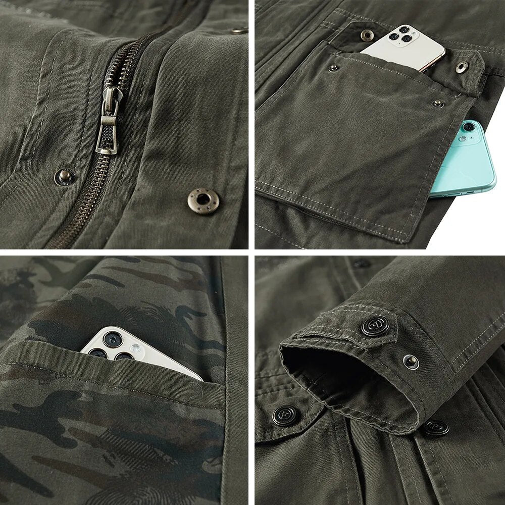 Nordrak | Mens Army Cargo Jacket Lightweight Cotton Utility Field Coat for Summer Travel & Outdoor Fashion