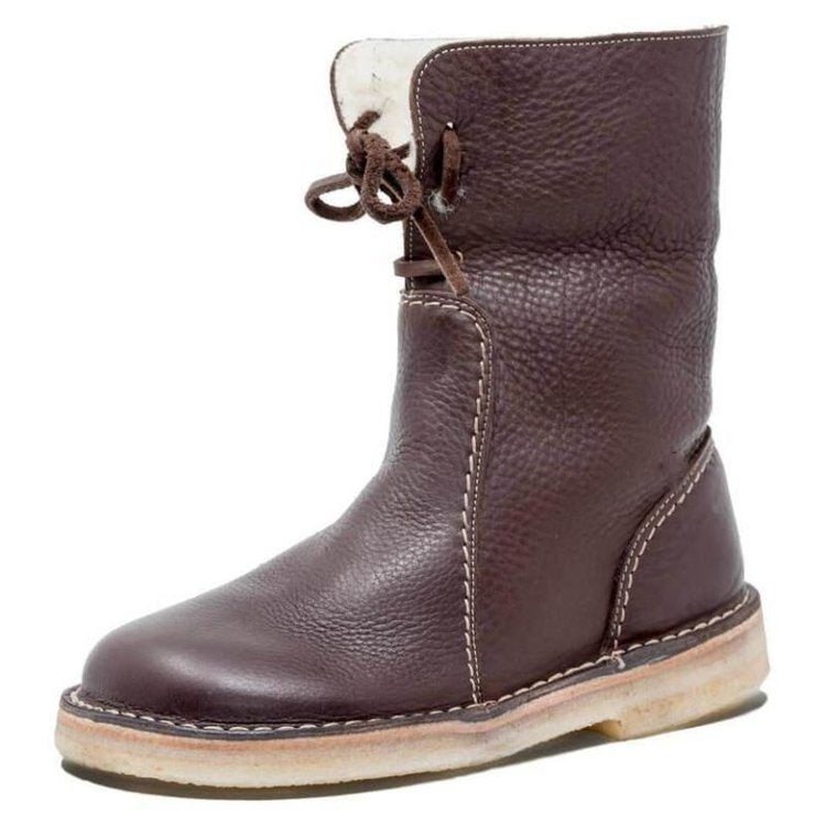 Lace Haven™ | Women's Leather Ankle Boots | Genuine Leather, Lace-Up Design, Durable & Stylish
