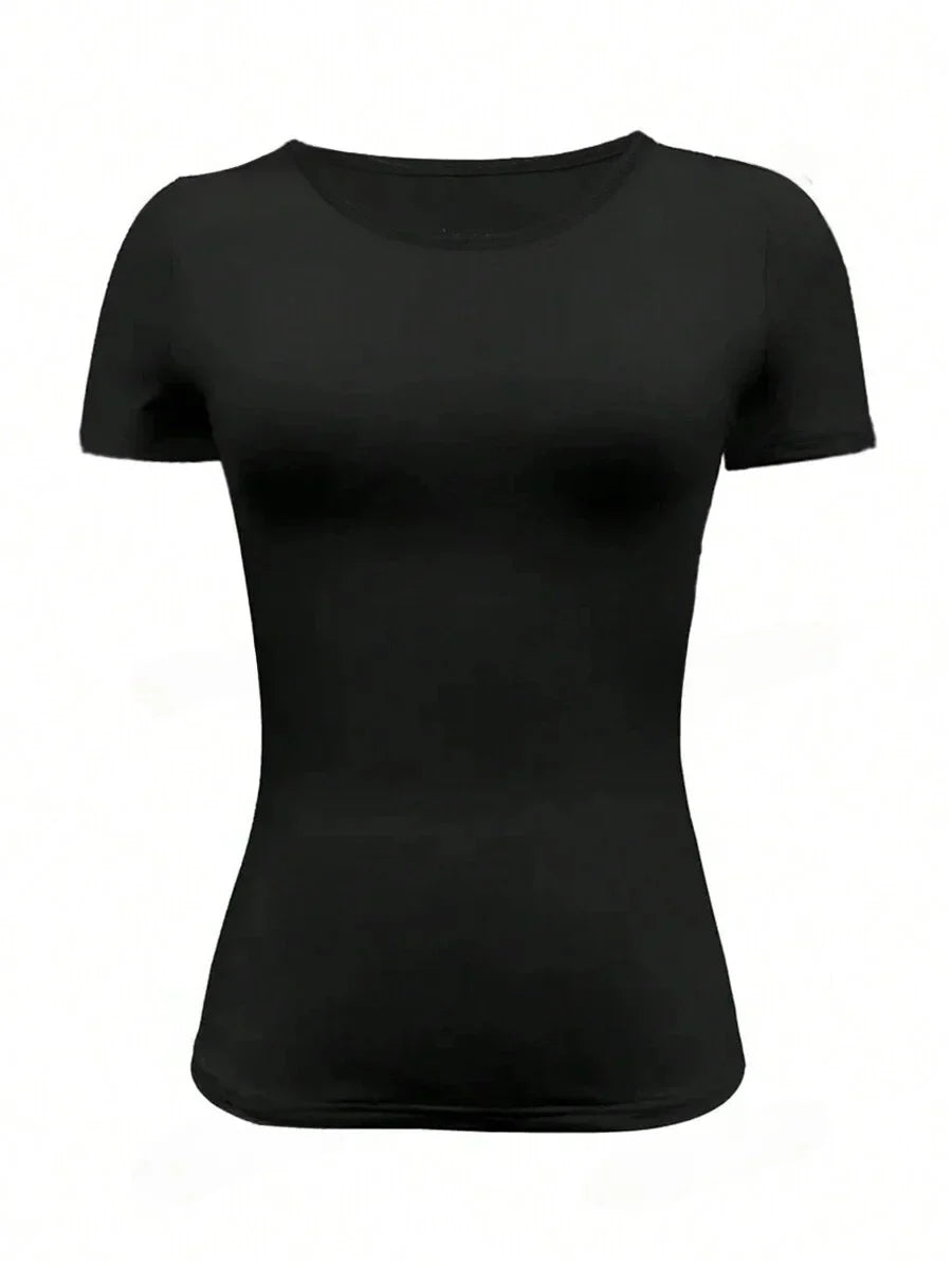 Camiseta Y2K™ | Women's Short Sleeve T-Shirt | Round Neck, Fitted Summer Top, Trendy Casual Wear