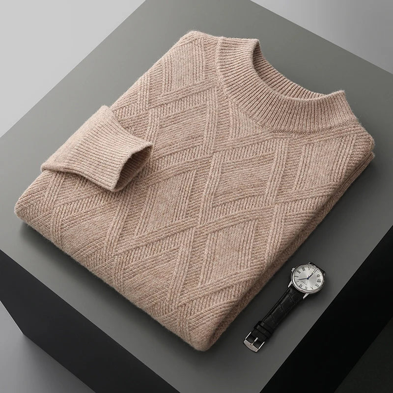 Velmira | Womens Red Cashmere Roll Neck Jumper Soft Pullover Sweater
