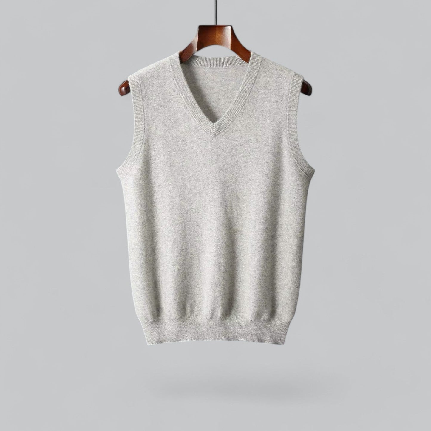 Classic Cashmere V-Neck Sweater Vest | Knitted Pullover for Men | Soft, Lightweight, and Warm Layering Option