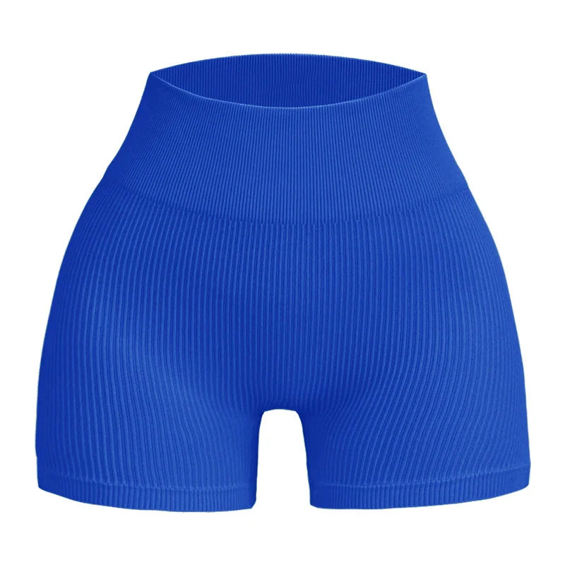 ActiveFit™ | Women's Seamless Compression Gym Shorts | Lightweight, Striped Design for Running & Fitness