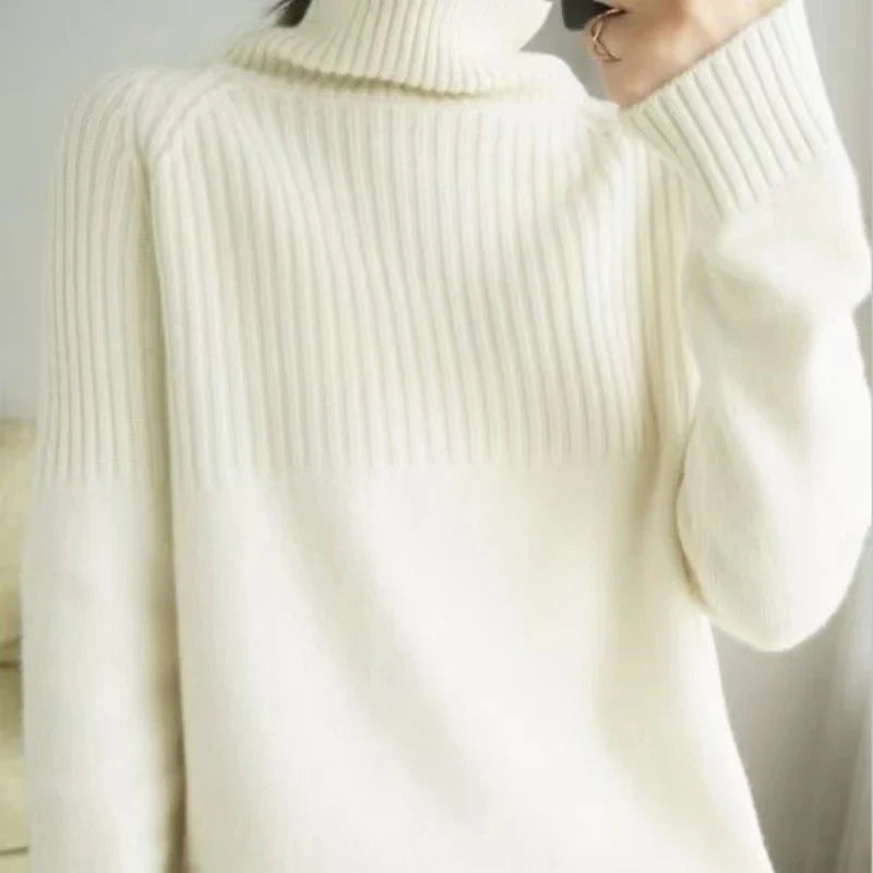 Soft Cashmere Funnel Neck Jumper - Trendy Knitwear for Women in Orange & Stylish Shades