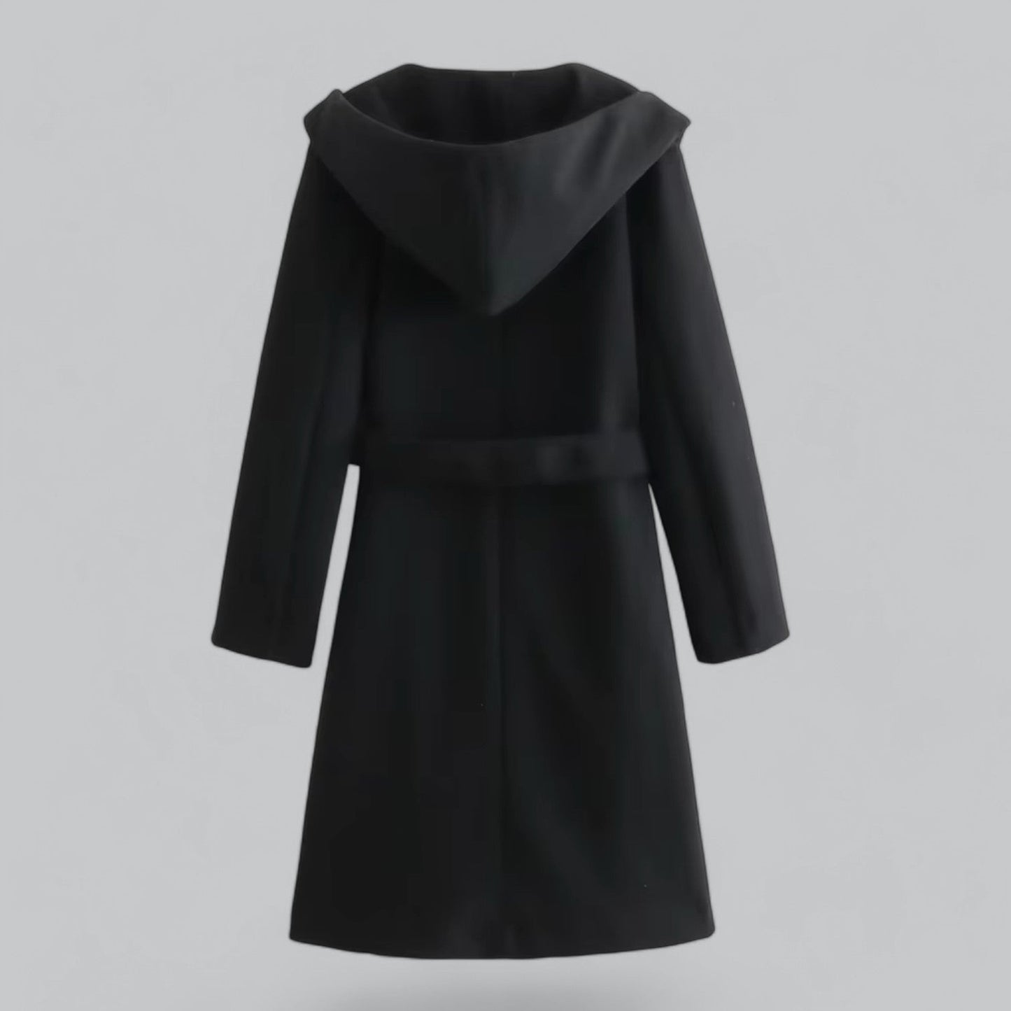 Hooded Long Trench Coat with Belt | Women's Stylish Outerwear | Water-Resistant Fabric, Adjustable Waist, and Warm Lining