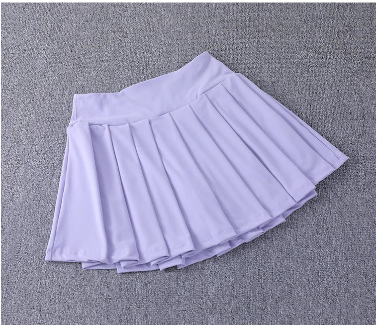 Pleated Sport™ | High-Waisted Nylon Spandex Tennis Skirt | A-Line Design, Anti-Glare Fabric, Side Pockets