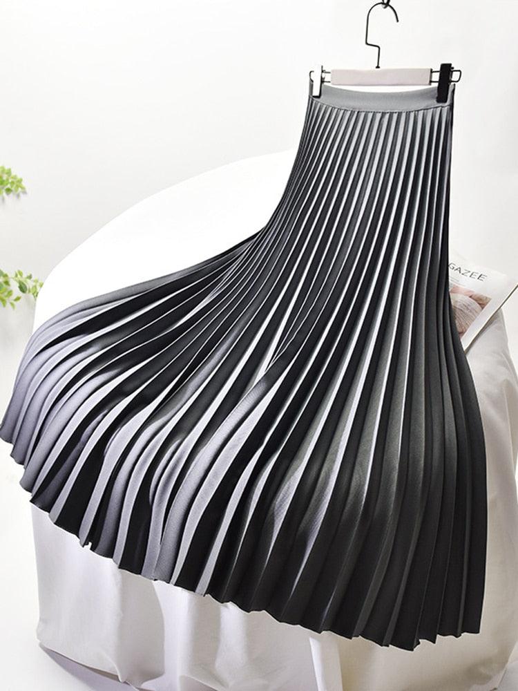Pleat Luxe™ | Women's High-Waisted Midi Skirt | Soft Fabric, Elegant Pleats & Comfortable Fit