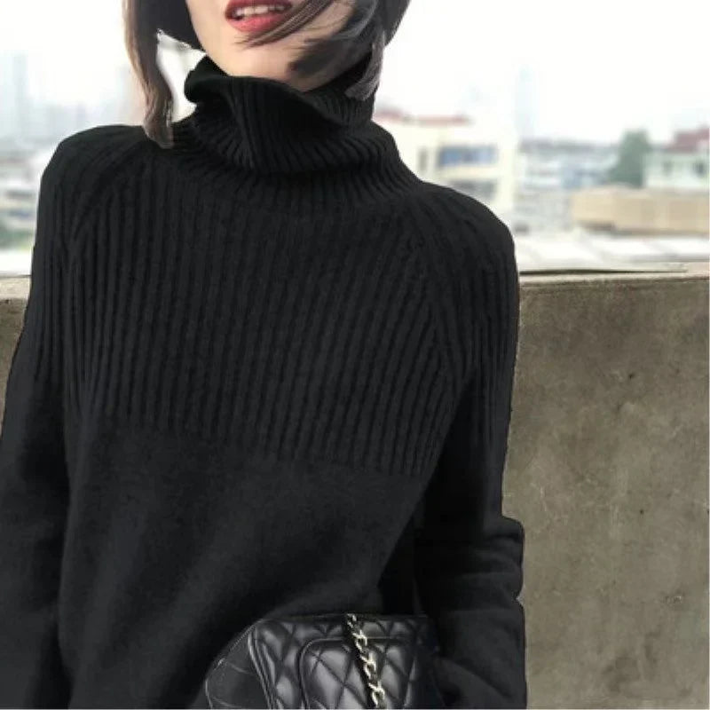 Soft Cashmere Funnel Neck Jumper - Trendy Knitwear for Women in Orange & Stylish Shades