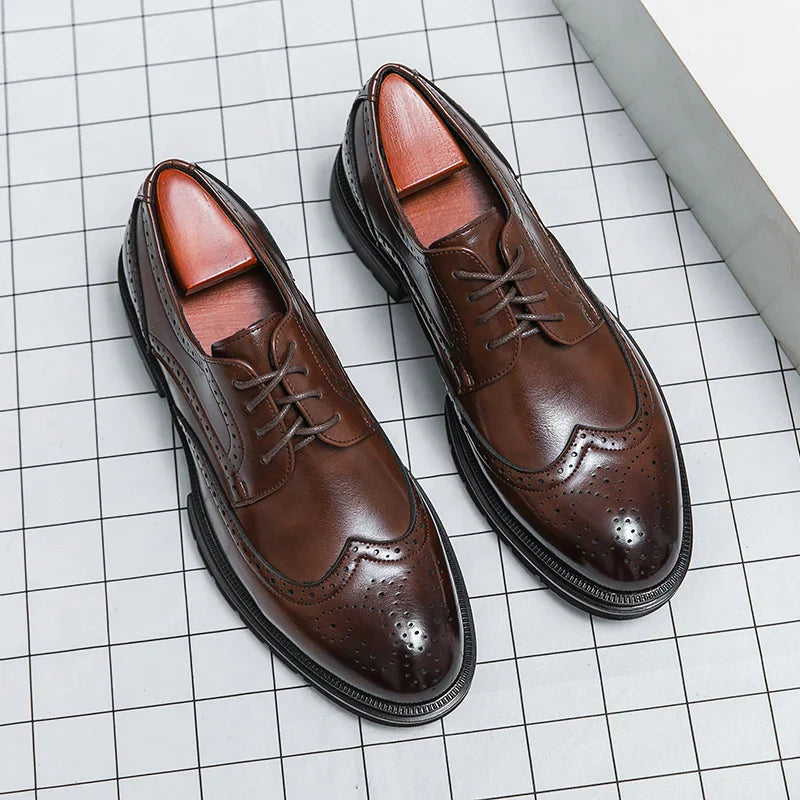 Brockford™ | Men's Brock Cut Formal Shoes | Genuine Leather, Classic Design & Comfortable Fit