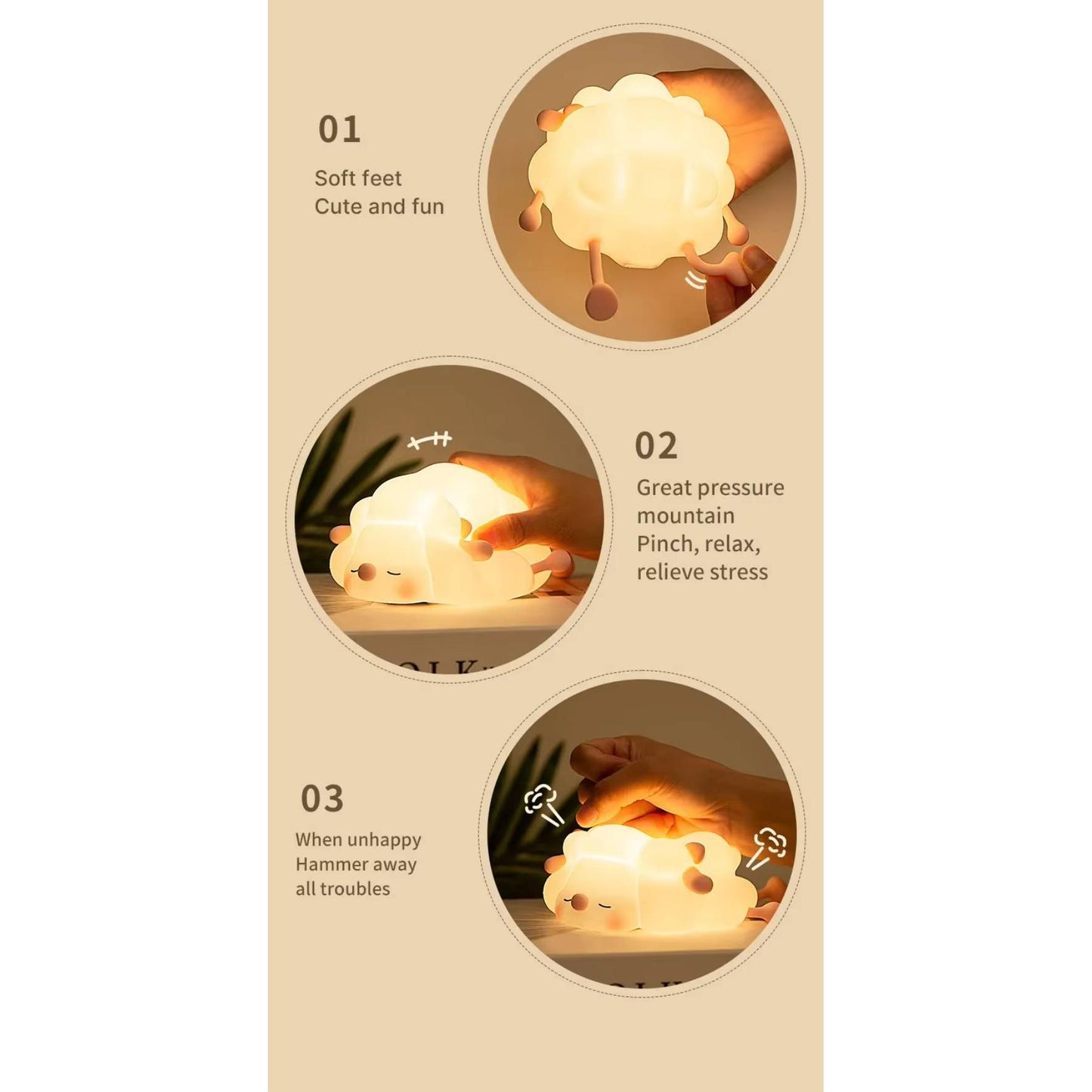 LED Silicone Night Light - Cute Animal Shape for Kids' Bedroom, Nursery, and Playroom Decor