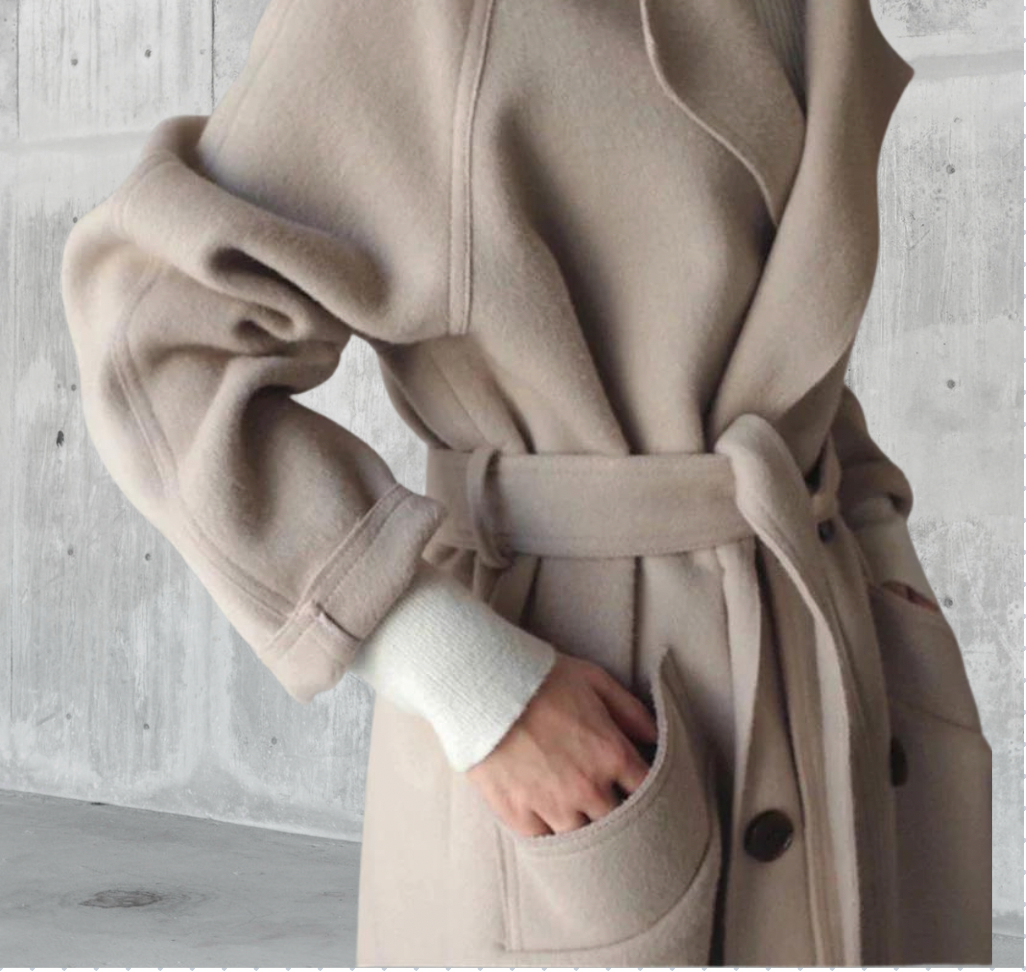 Coat Bella™ | Women's Oversized Coat | Belted Design, Narrow Collar, Warm & Stylish Outerwear