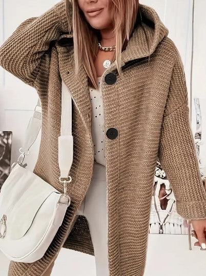 Cardigan Livia™ | Women's Loose Hooded Cardigan | Long Sleeves, Soft Fabric, Relaxed Fit