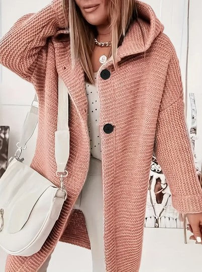 Cardigan Livia™ | Women's Loose Hooded Cardigan | Long Sleeves, Soft Fabric, Relaxed Fit