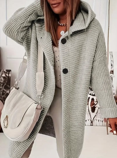 Cardigan Livia™ | Women's Loose Hooded Cardigan | Long Sleeves, Soft Fabric, Relaxed Fit