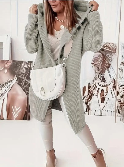 Cardigan Livia™ | Women's Loose Hooded Cardigan | Long Sleeves, Soft Fabric, Relaxed Fit