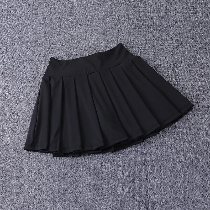 Pleated Sport™ | High-Waisted Nylon Spandex Tennis Skirt | A-Line Design, Anti-Glare Fabric, Side Pockets