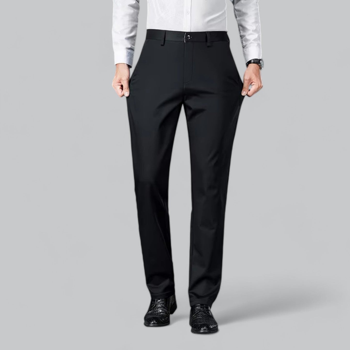 Men's Formal Chino Trousers | Stretch Fabric, Slim-Fit Design, Comfortable & Breathable