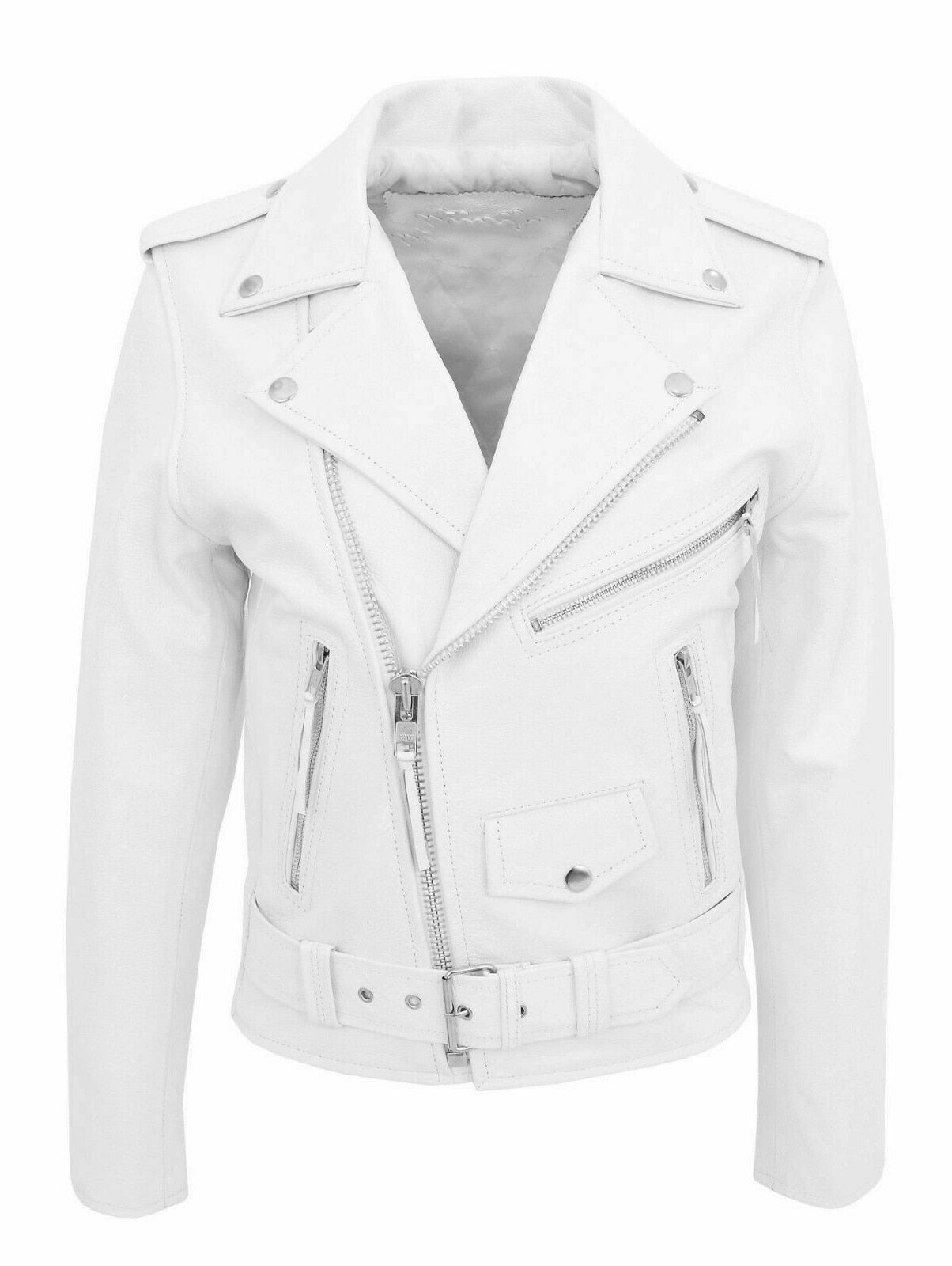 Biker Luxe™ | Men's Leather Biker Jacket | Genuine Leather, Asymmetrical Zip, Lapel Collar & Belted Waist