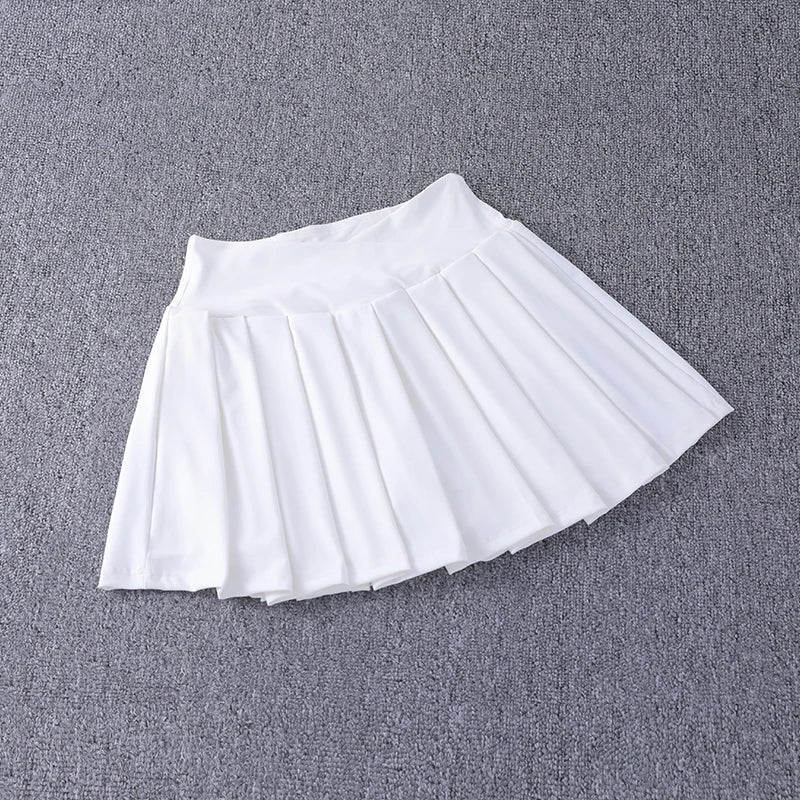Pleated Sport™ | High-Waisted Nylon Spandex Tennis Skirt | A-Line Design, Anti-Glare Fabric, Side Pockets