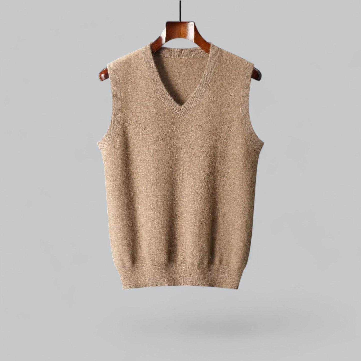 Classic Cashmere V-Neck Sweater Vest | Knitted Pullover for Men | Soft, Lightweight, and Warm Layering Option