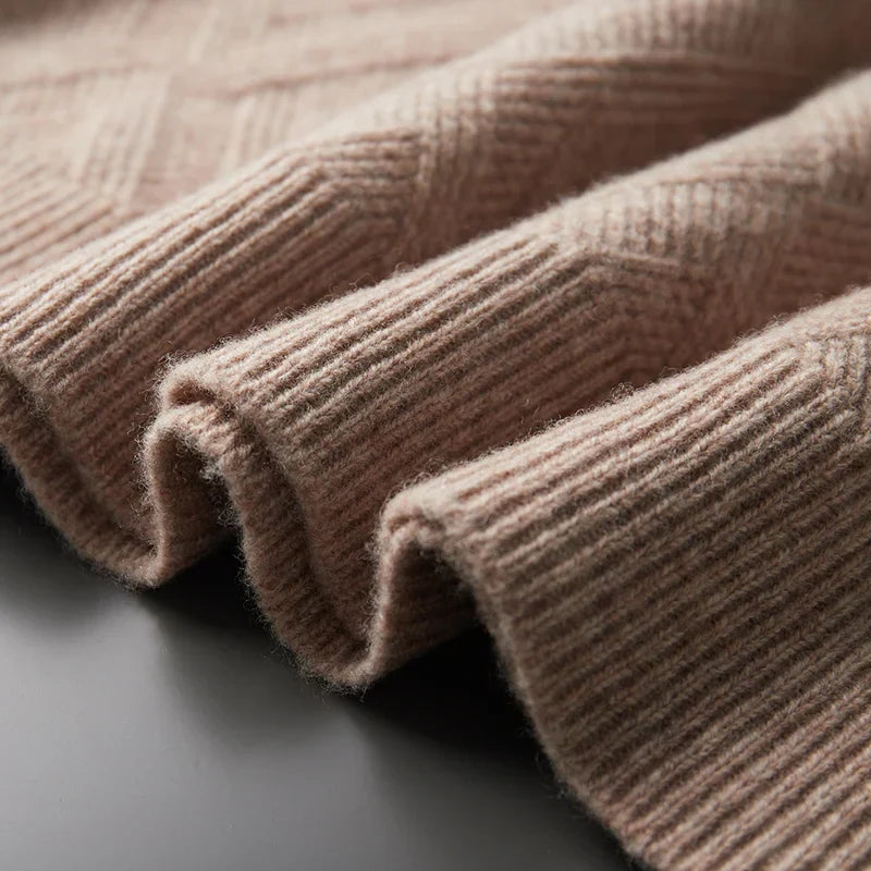 Velmira | Womens Red Cashmere Roll Neck Jumper Soft Pullover Sweater